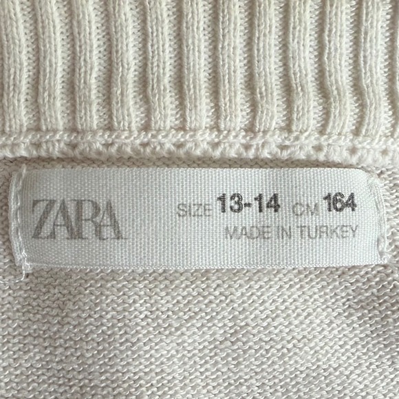 Zara Striped Knit Sweater Red White Number 7 Applique Preppy Collegiate Pullover - Picture 13 of 13